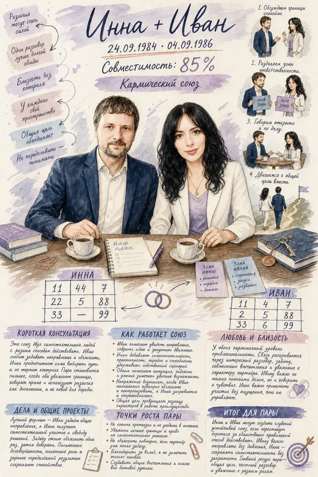 Постер совместимости Инны и Ивана